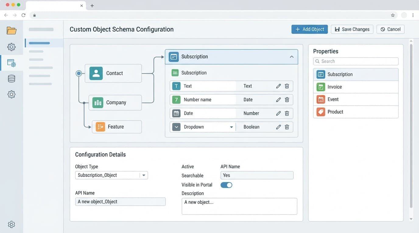 Settings panels and property controls arranged on a light desktop screen.