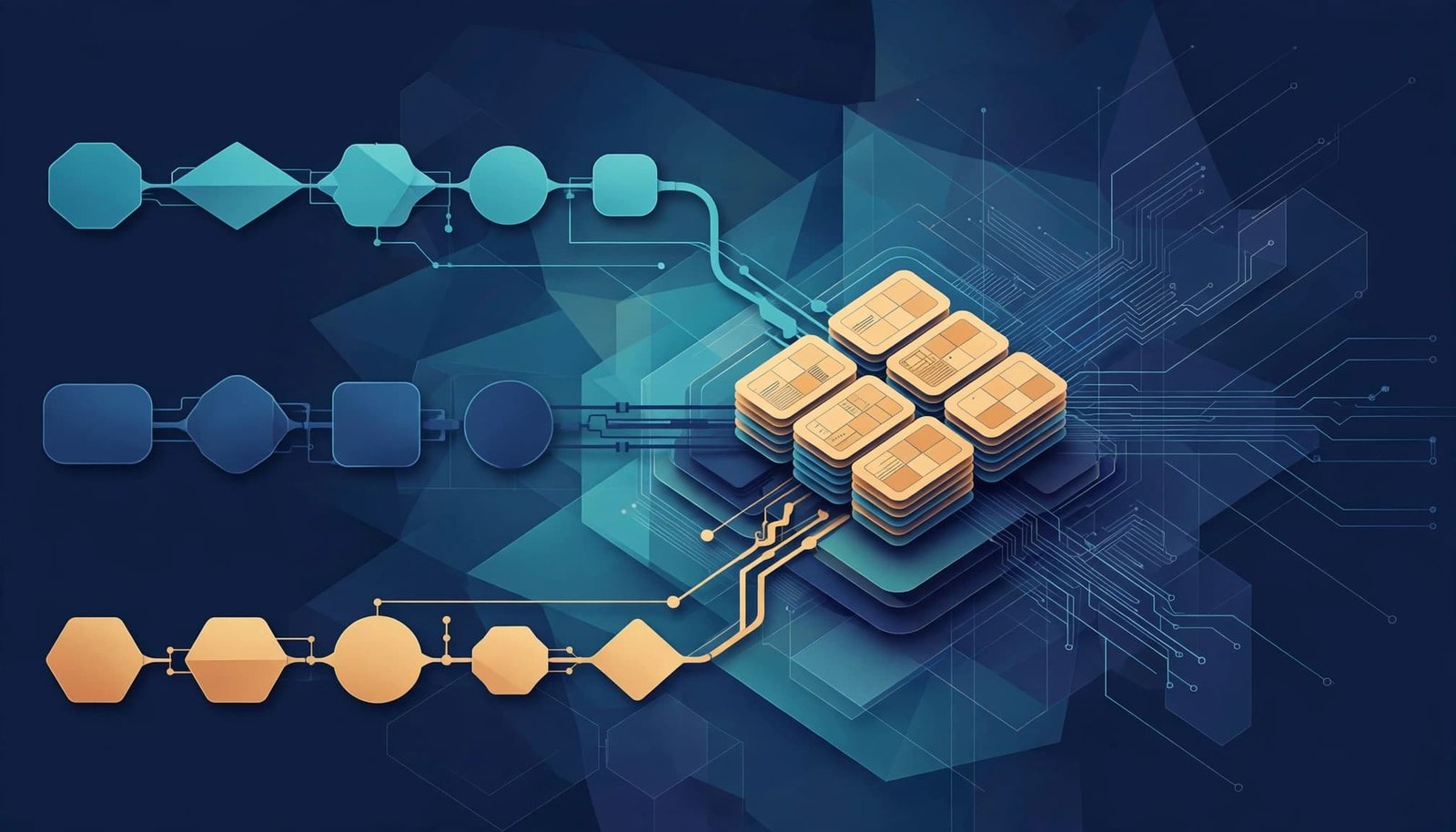 Sales, marketing, and customer operations pathways connect through a central settings hub.